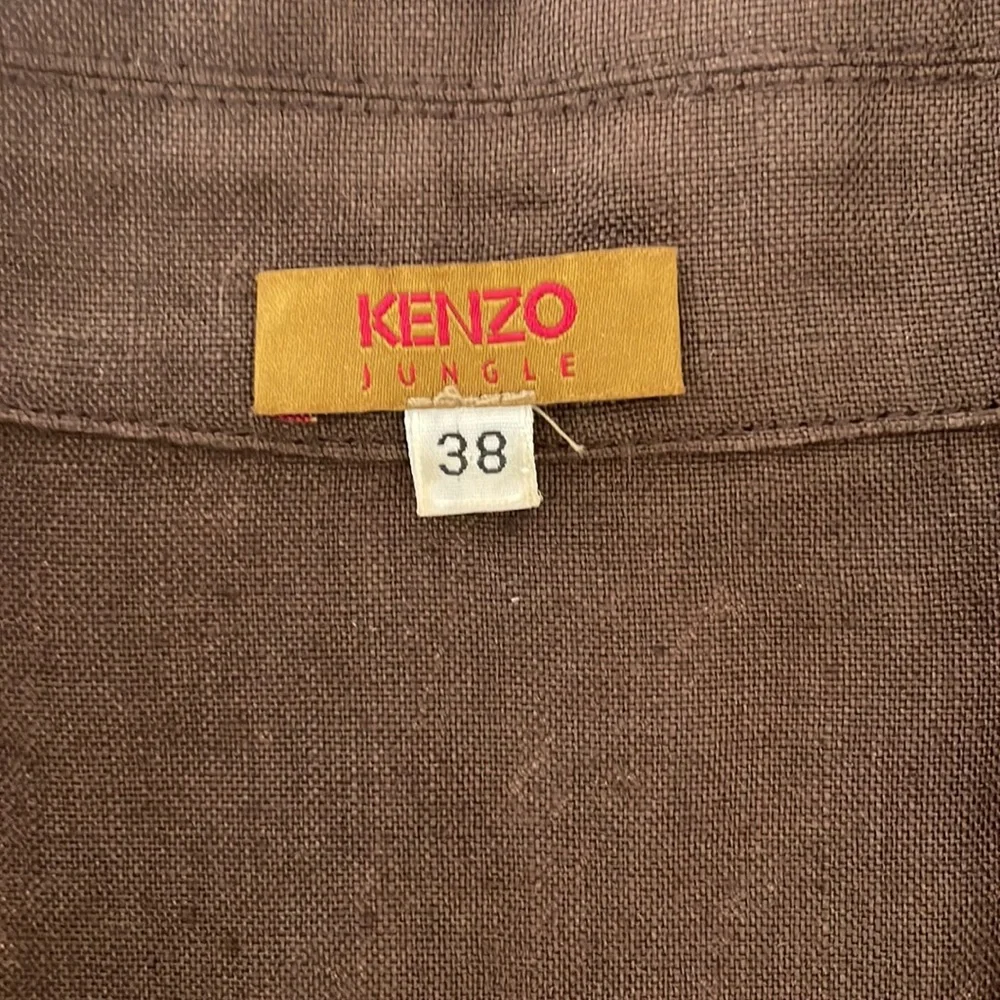 Linen dress Kenzo with embroidery and print on the back and belt. Long sleeves. - Picture 5 of 7